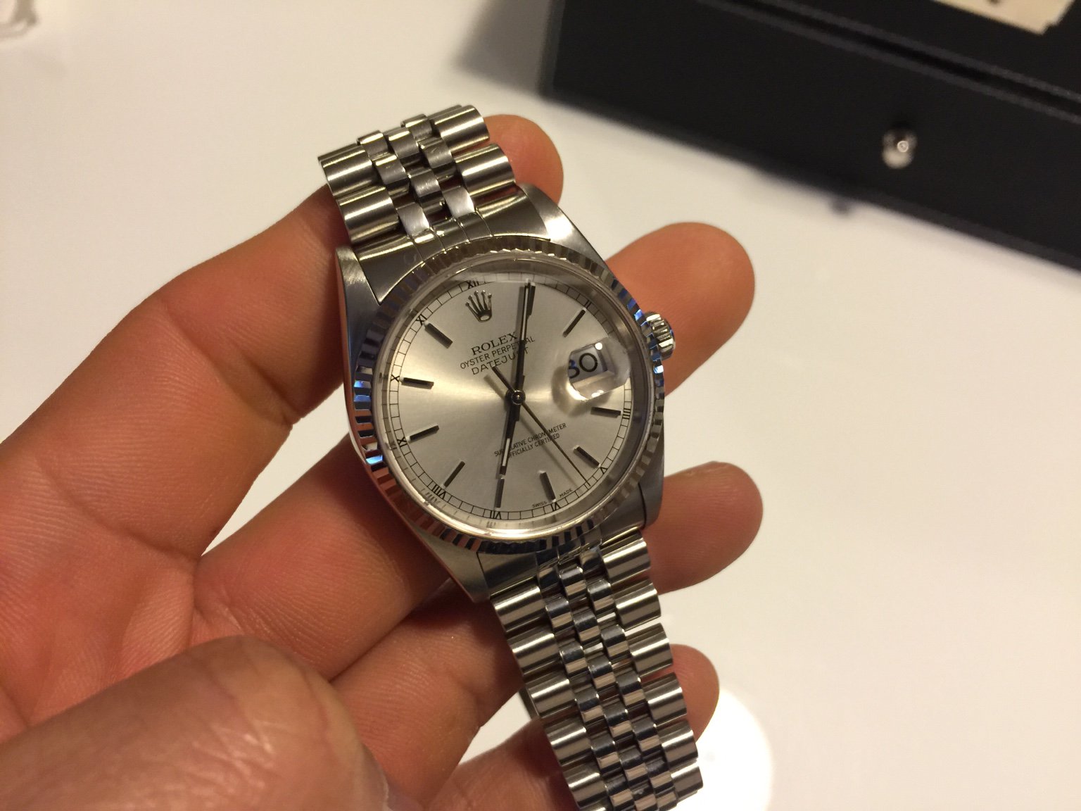 rolex datejust 16234 silver dial