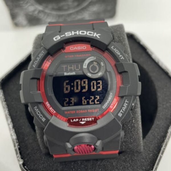 Casio G-Shock Digital Bluetooth Watch Black / Red Resin GBD-800-1