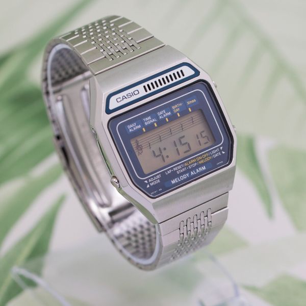 Casio Melody Alarm Digital Wristwatch H111 WR Stainless