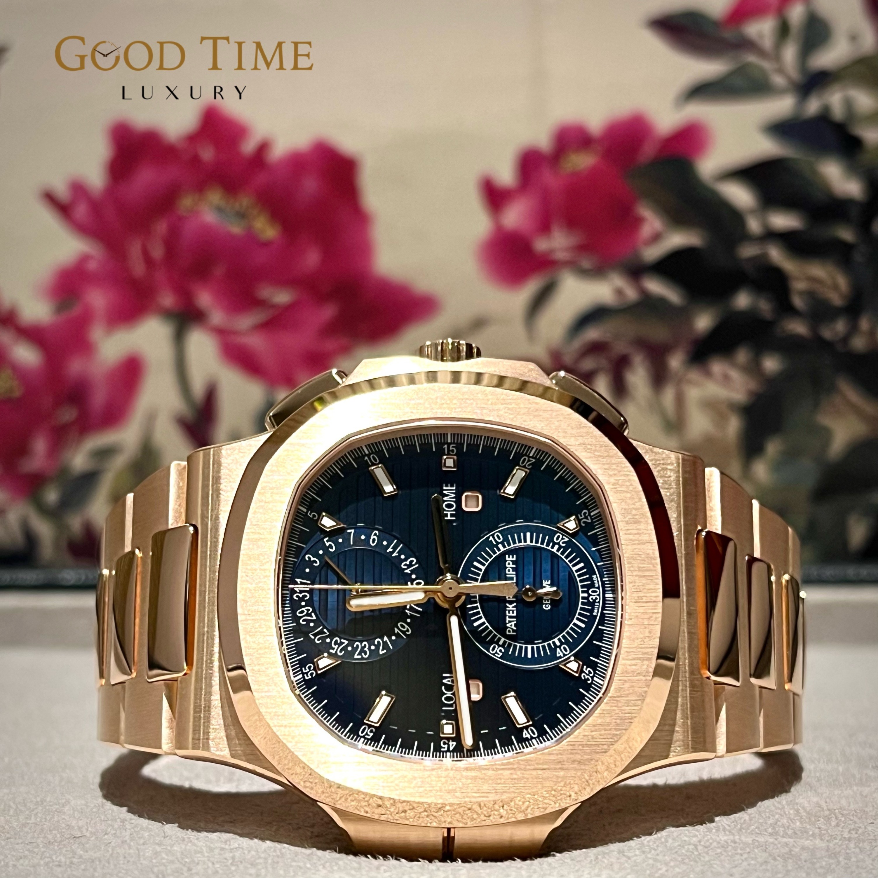 2023 OCT BNIB Patek Philippe 5990 1R Nautilus 5990R Rose Gold Blue