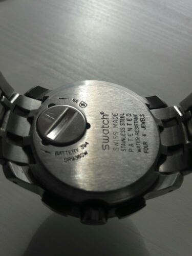 SWATCH IRONY CHRONOGRAPH, RETROGRADE, YRS400G DARK STEEL, sehr gut