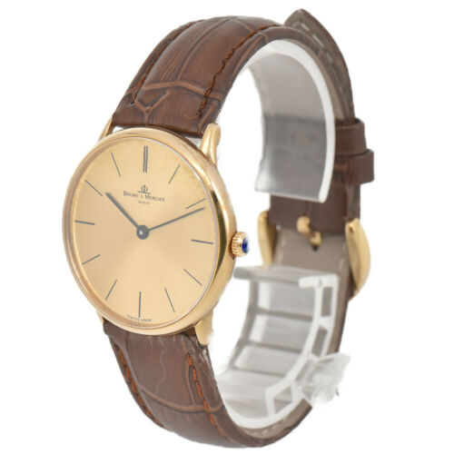 Auth Baume Mercier 35110 18k Yellow Gold Hand winding Men s