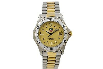 稼働 TAG HEUER 2000 Professional 974.013 TAG HEUER GENUINE 2000 PROF 974.013B-1 GOLDEN DIAL STAINLESS