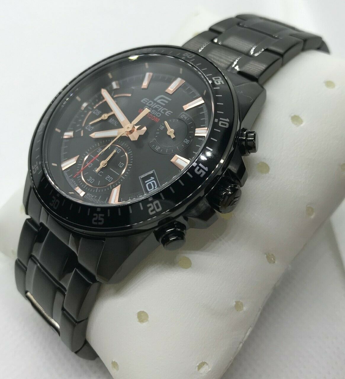casio edifice black stainless steel