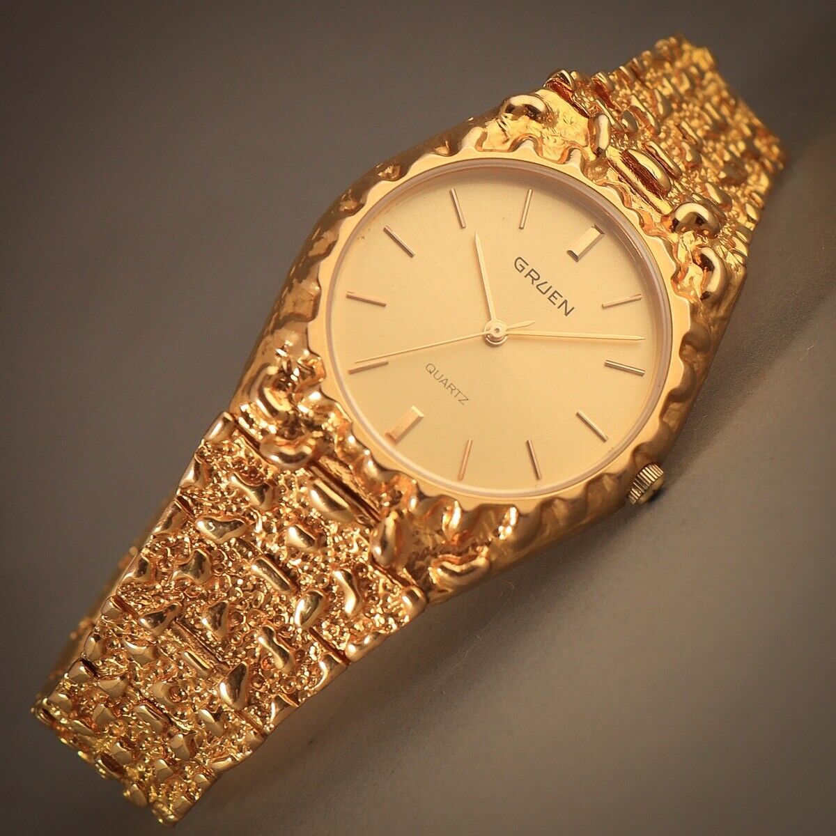 Gruen gold clearance nugget watch price