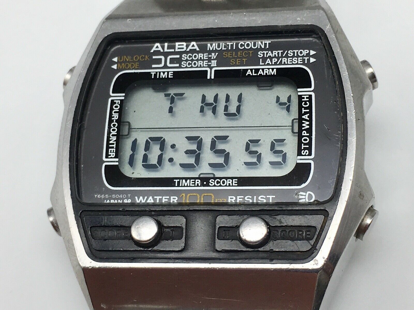 Vintage SEIKO ALBA Y665 5030 Multi count LCD Digital Watch