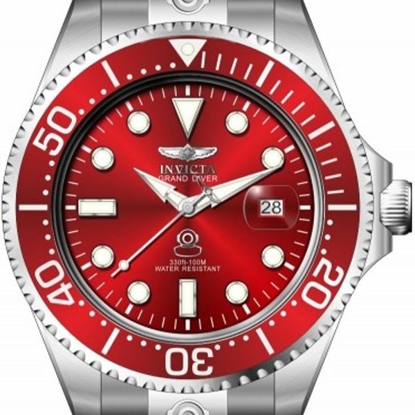 Invicta Men's 45814 Pro Diver Quartz Automatic 47mm 3 Hand Red Dial ...