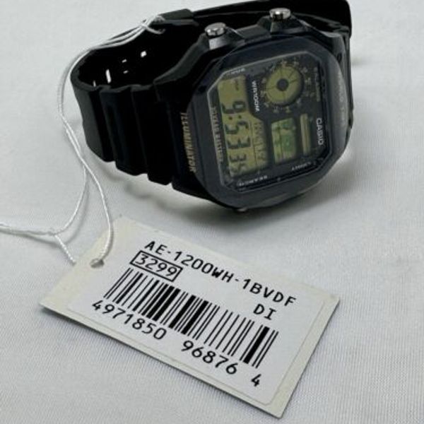 Casio Watch Digital World Time Illuminator Black AE-1200WH-1BVDF *NEW ...
