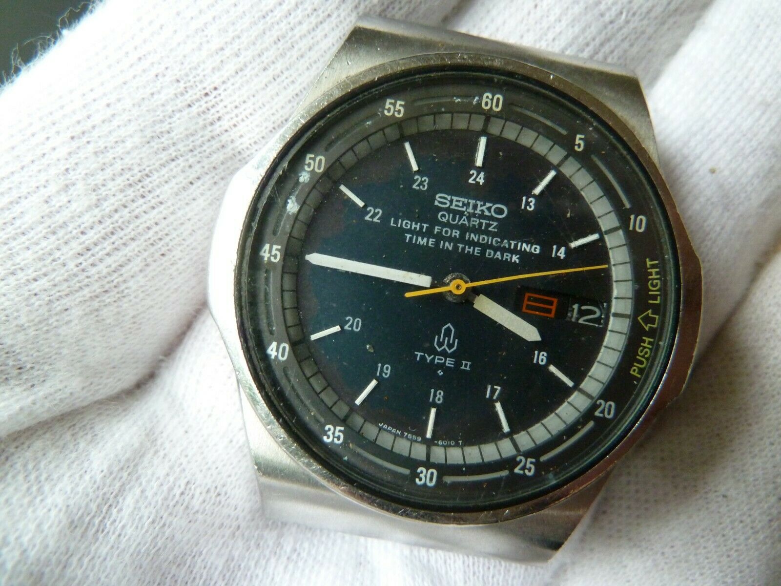 JUNK! RARE SEIKO TYPE II 7559-601A QUARTZ WITH LED LIGHT