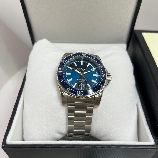 Gucci Dive Blue & Red Dial Blue & Red Nylon Strap Watch For Men - YA136214