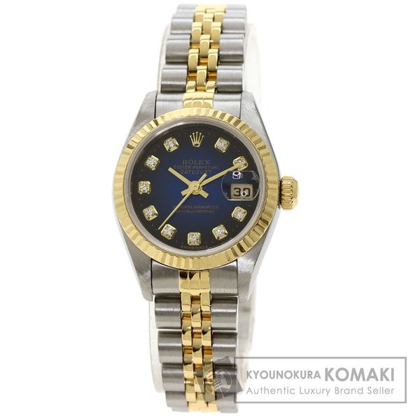 Rolex 79173G Datejust 10P Diamond Blue Gradation Watch OH Finished ...