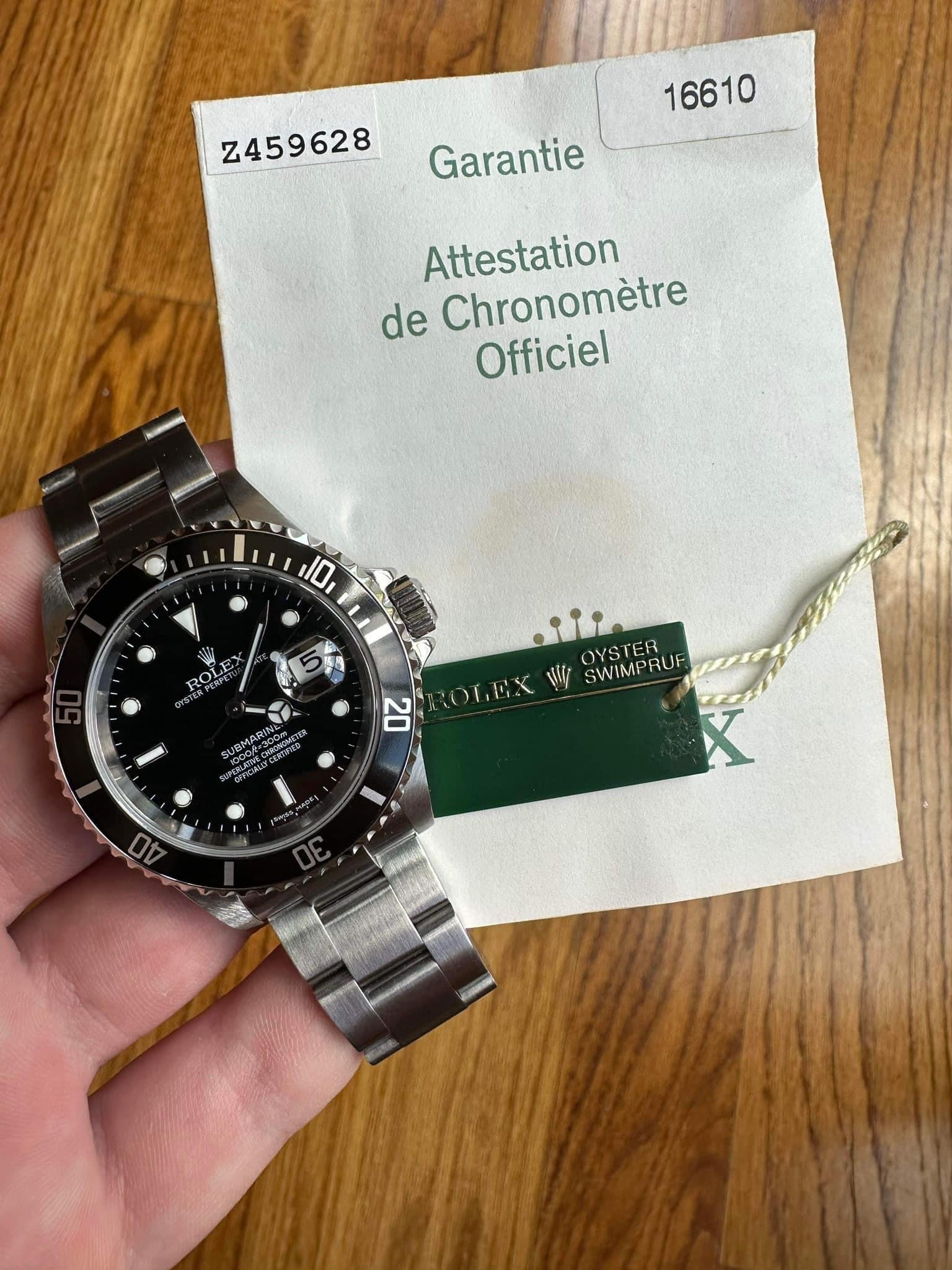 WTS Rolex Submariner ref. 16610 2007 Box and Papers