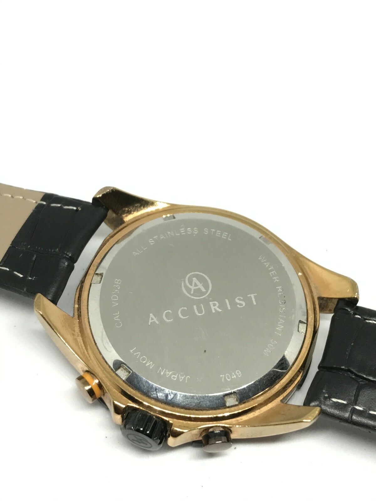 Accurist Men s Classy Watch 7049 CAL.VD53 Black Dial With Brand New leader Strap WatchCharts Marketplace