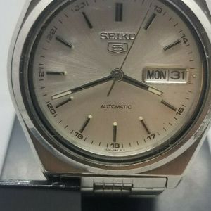 Seiko 5 Men's Watch Automatic 7S26-0570 SILVER Black WORK & STOP AS-IS |  WatchCharts