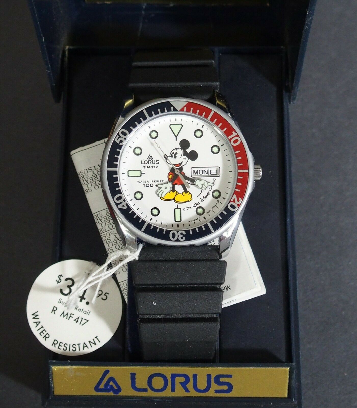 Unworn 1987 Mickey Mouse Lorus Seiko Divers 100m Character Watch w Box  V533-8A20 | WatchCharts