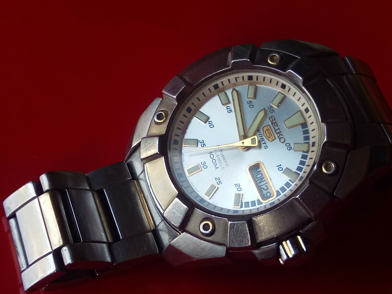 Nice Authentic SNZG19 Automatic Sports Watch 7s36-03K0 100m 23J