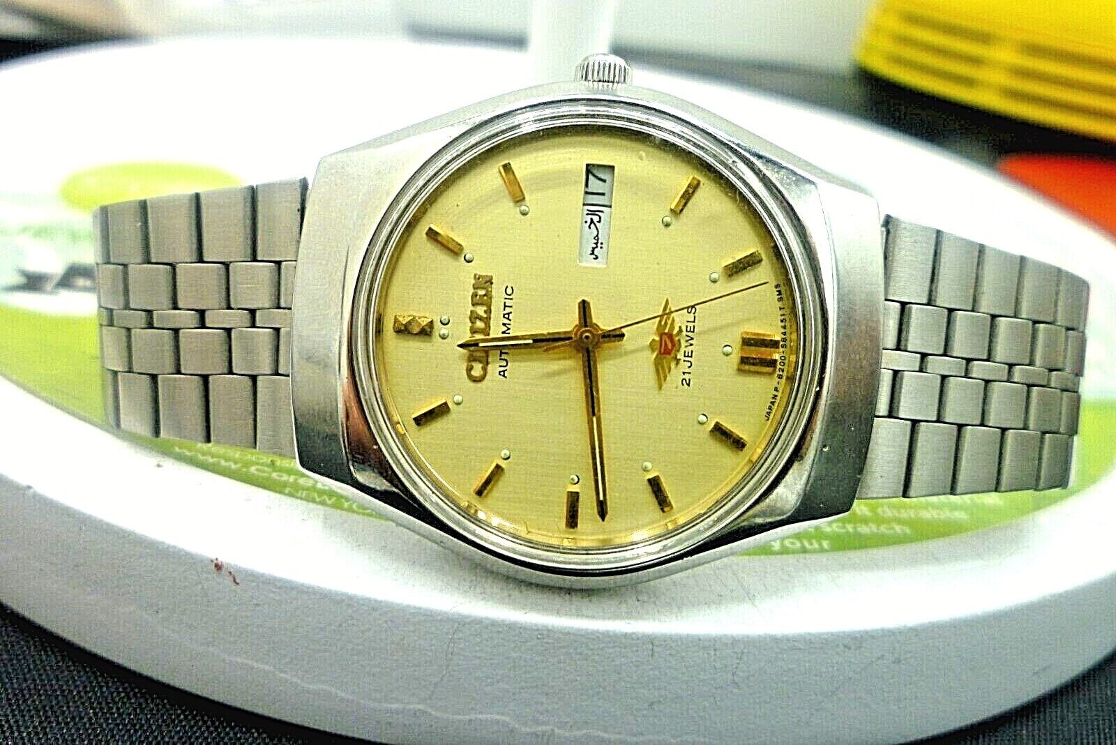 Mens 34mm CITIZEN EAGLE 7 21j Automatic 4-823729 SS 7