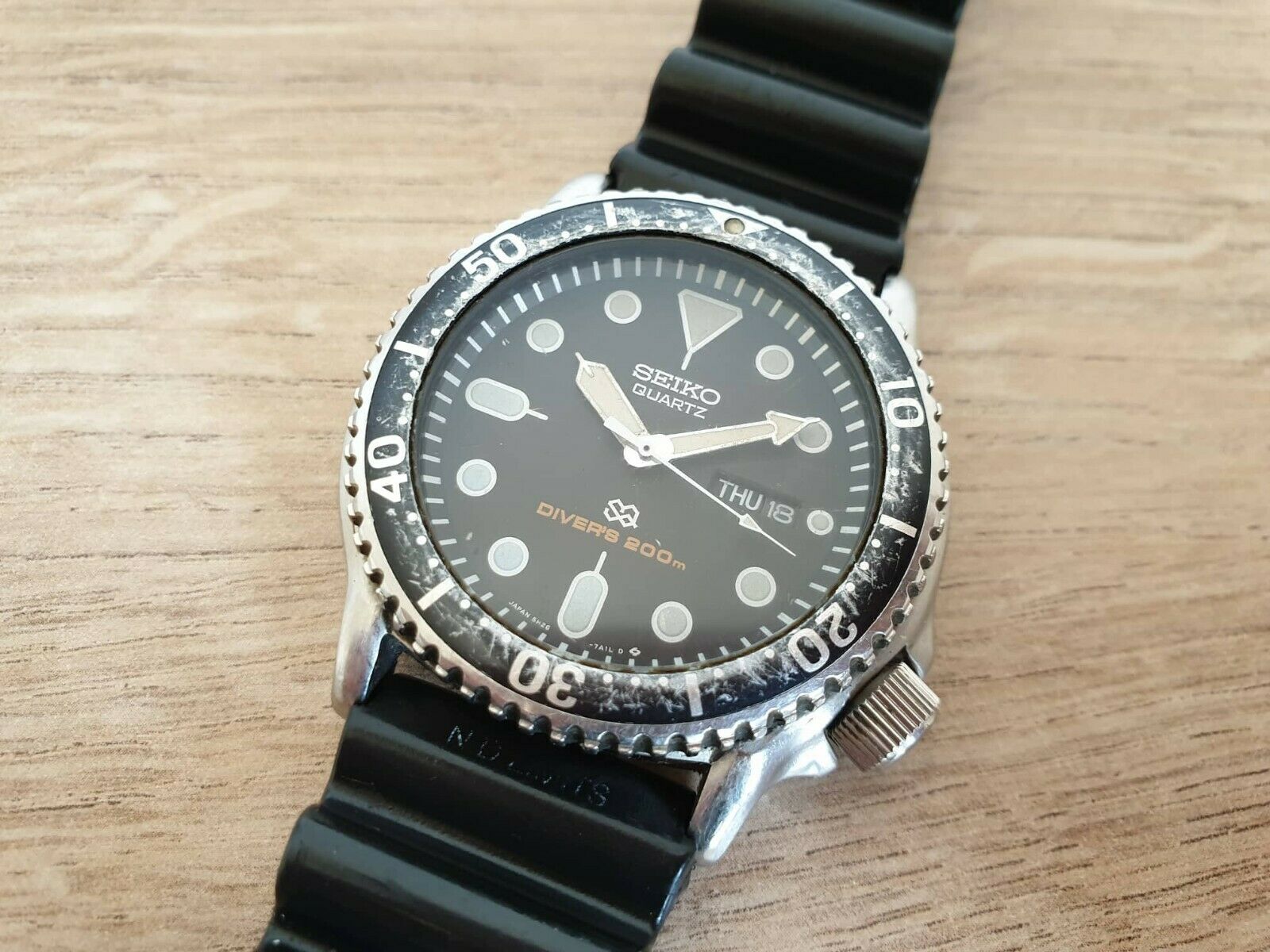 Vintage SEIKO 5H26 7A10 Scuba DIver s Quartz Watch 200m Made in