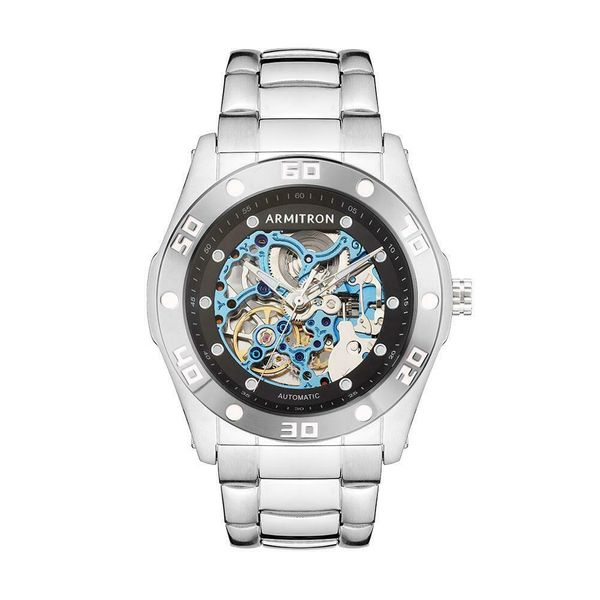 Armitron Automatic 21 Jewel Skeleton Watch 42mm SS Band Adjustable SS
