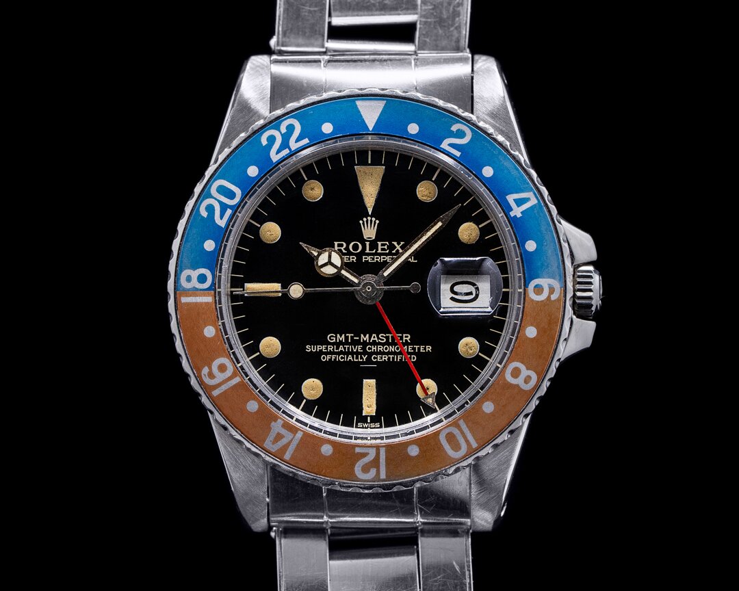 FS Rolex Vintage GMT Master 1675 Gilt Dial UNDERLINE Pepsi circa