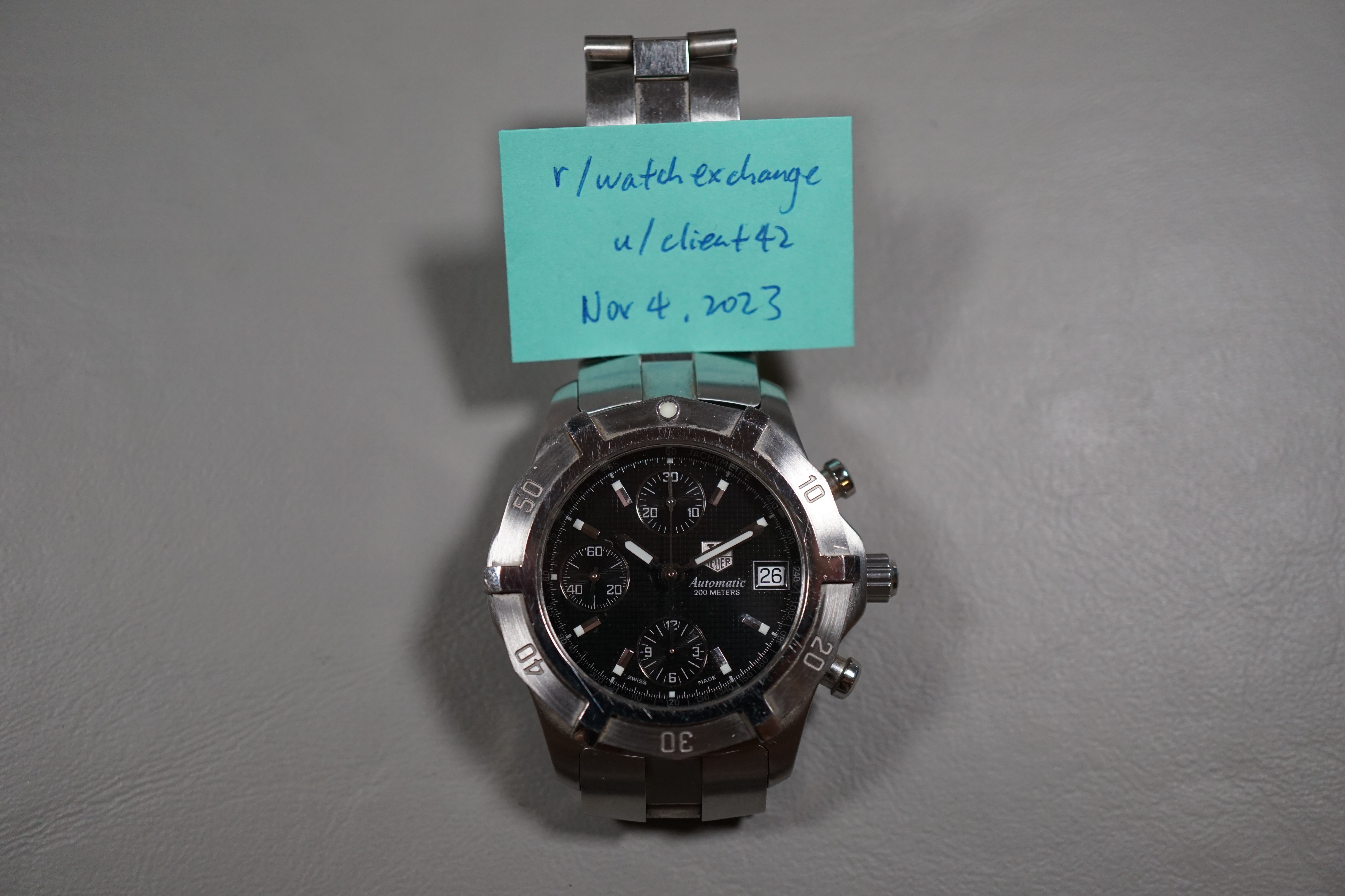 WTS Tag Heuer 2000 CN2111 Black Dial Automatic Chronograph 575