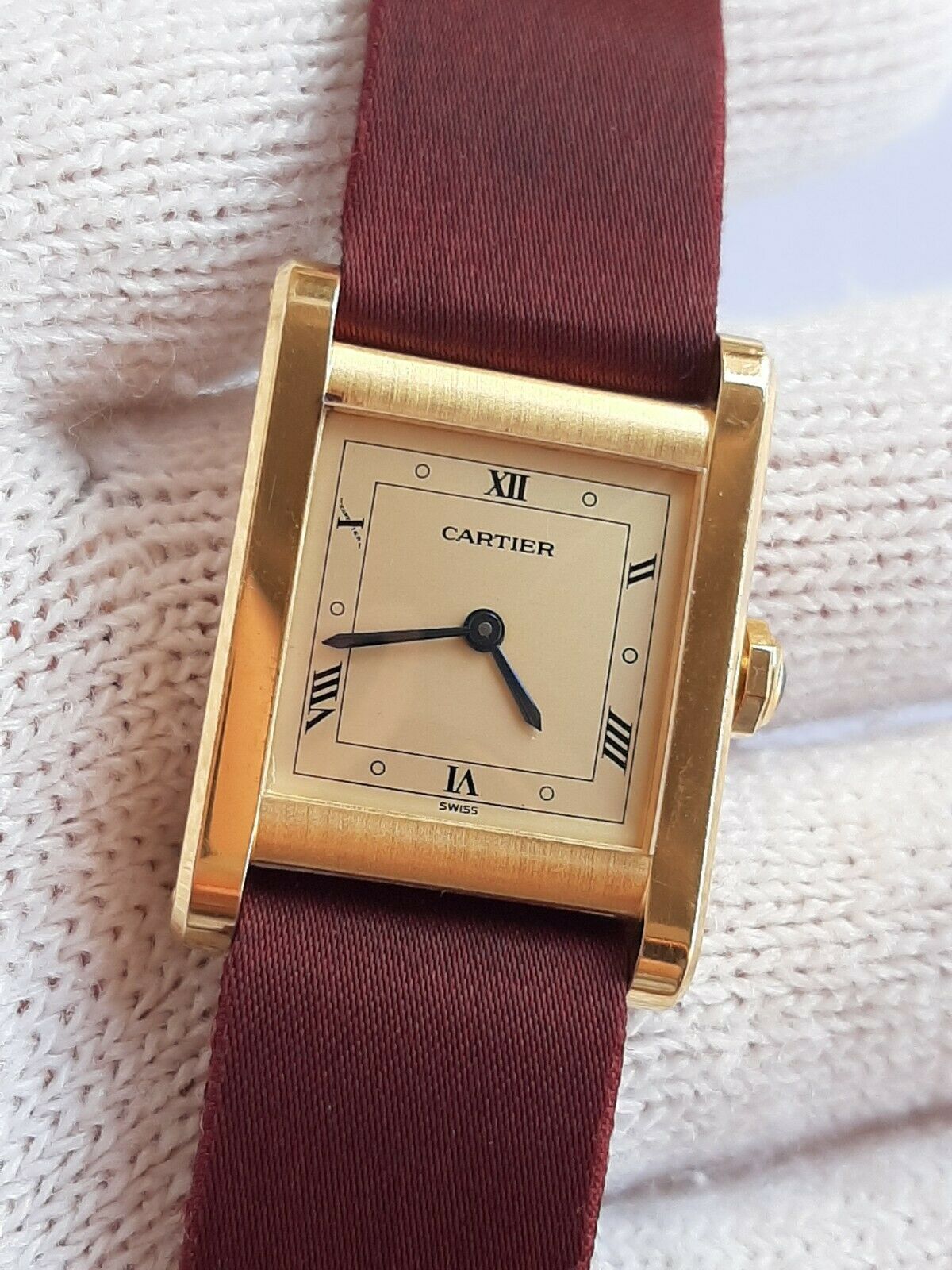 CARTIER TANK WATCH 78092 MANUAL LADY SWISS MADE SERVICE JUST MADE