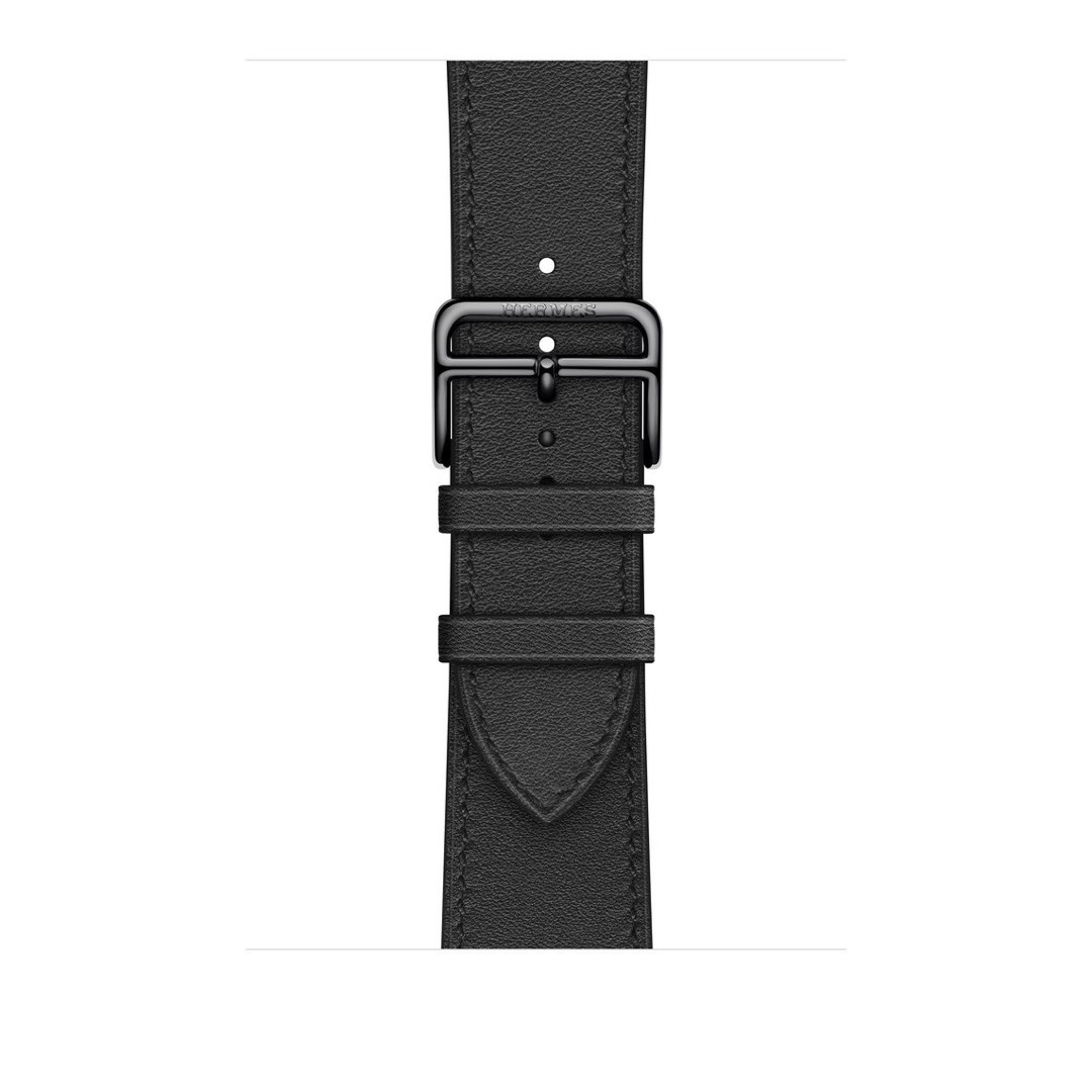 Apple Watch Hermès - 44mm Noir Swift Leather Attelage Single Tour