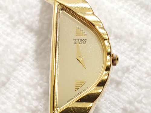 Vintage Seiko Half Moon Gold Tone Quartz Watch Semi Circle Shape Women's |  WatchCharts