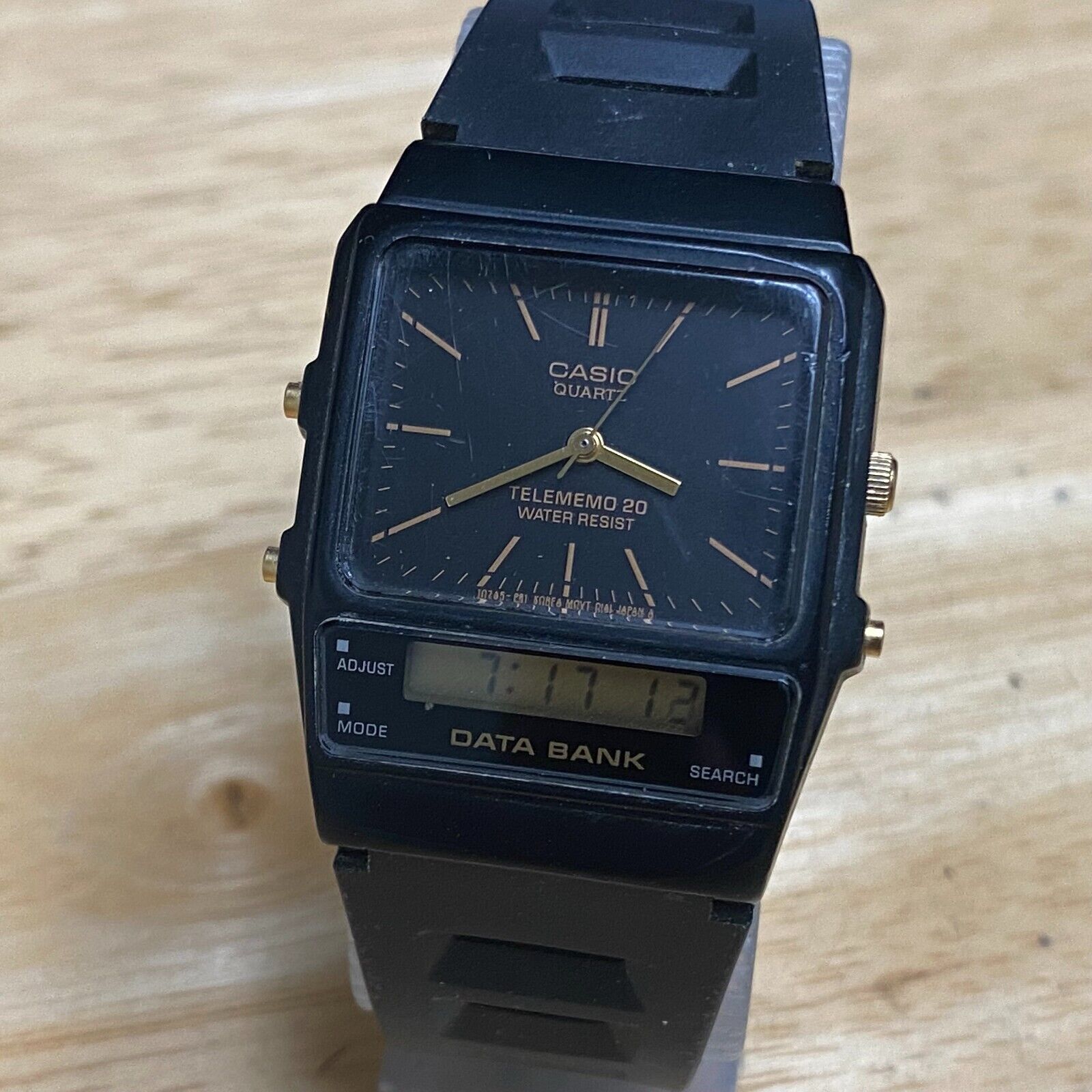【美品】昭和レトロ CASIO データバンク　AB-10W Vintage CASIO AB-10W Data Bank Men Analog Digital Quartz Chrono