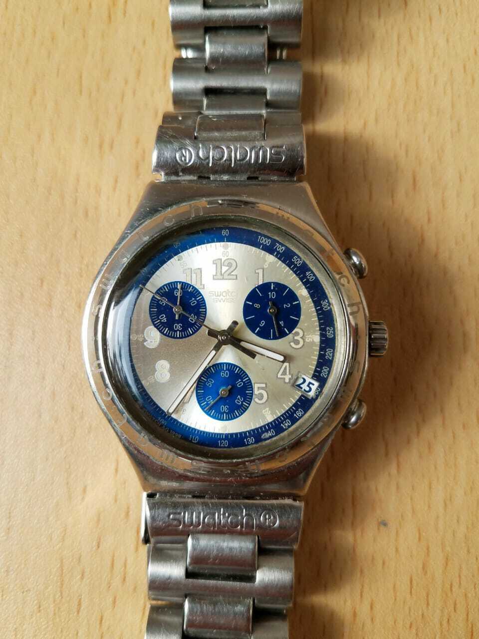 ビンテージSWATCH/アイロニー SECRET AGENT グレー YCS401 Swatch - 1997 Irony Chrono Secret Agent Swiss Made