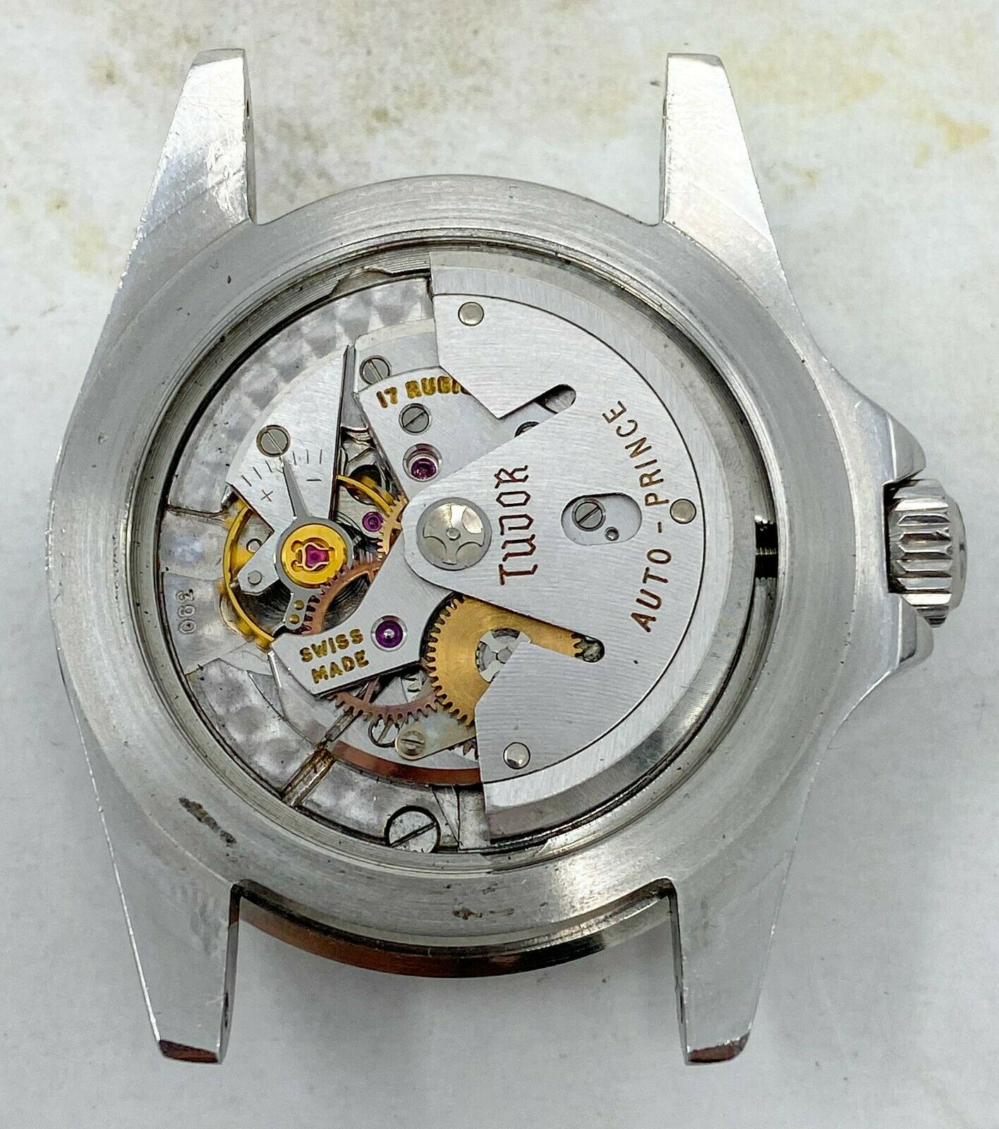 Vintage Tudor (by Rolex) Submariner Wristwatch Case and movement