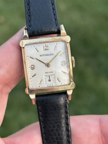 RUNS GREAT! Vintage 1950s Swiss WITTNAUER REVUE Manual Wind GF