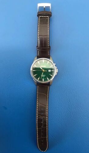 Seiko Kinetic Watch Stainless Steel Leather Strap Gents Calibre