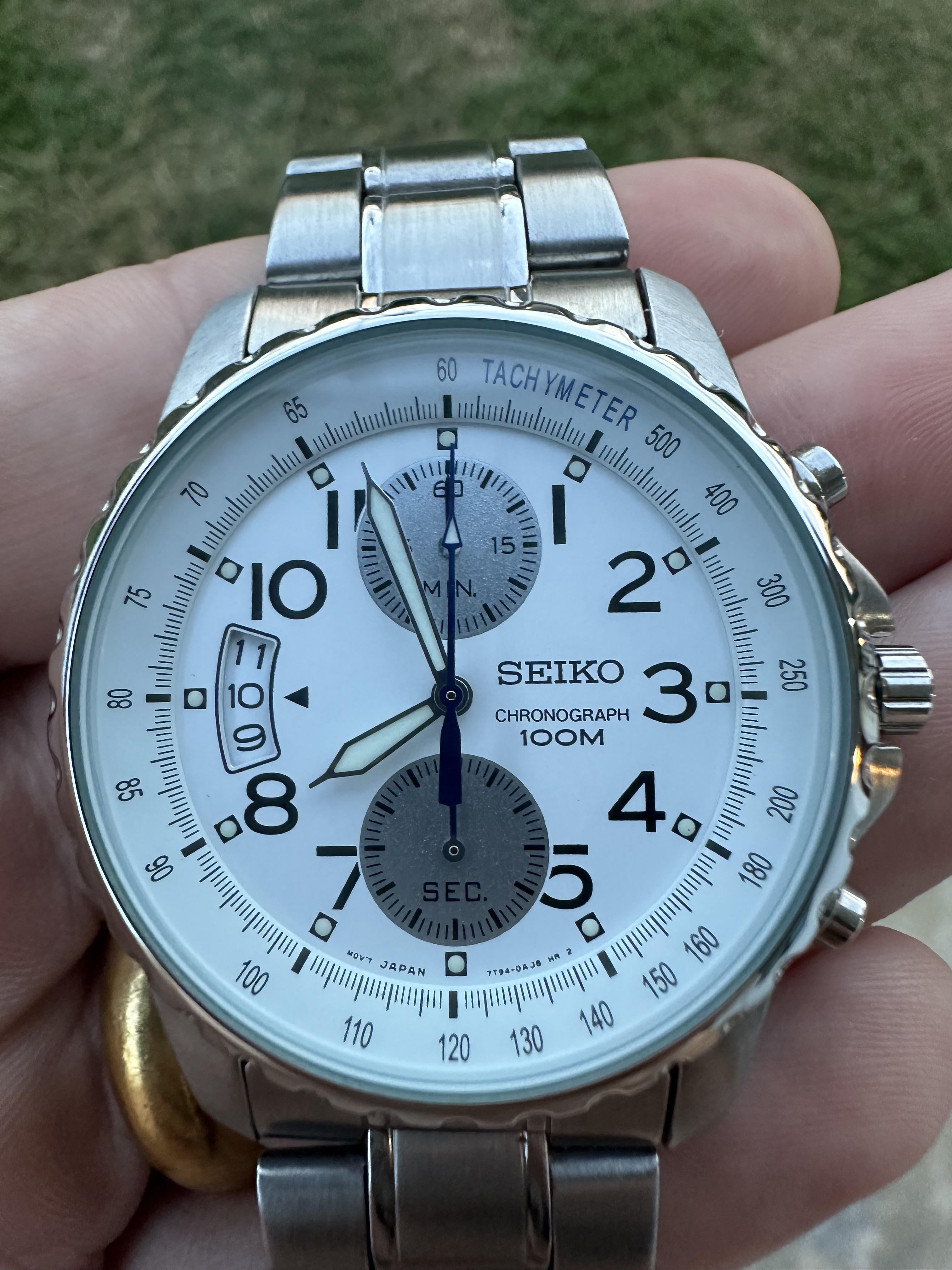 WTS Seiko Chronograph White Dial SNN071P1 185 Shipped WatchCharts Marketplace