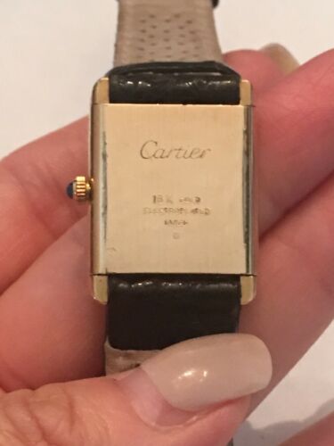 Must De Cartier Tank 18k Gold Electroplated Lapis Lazuli Blue