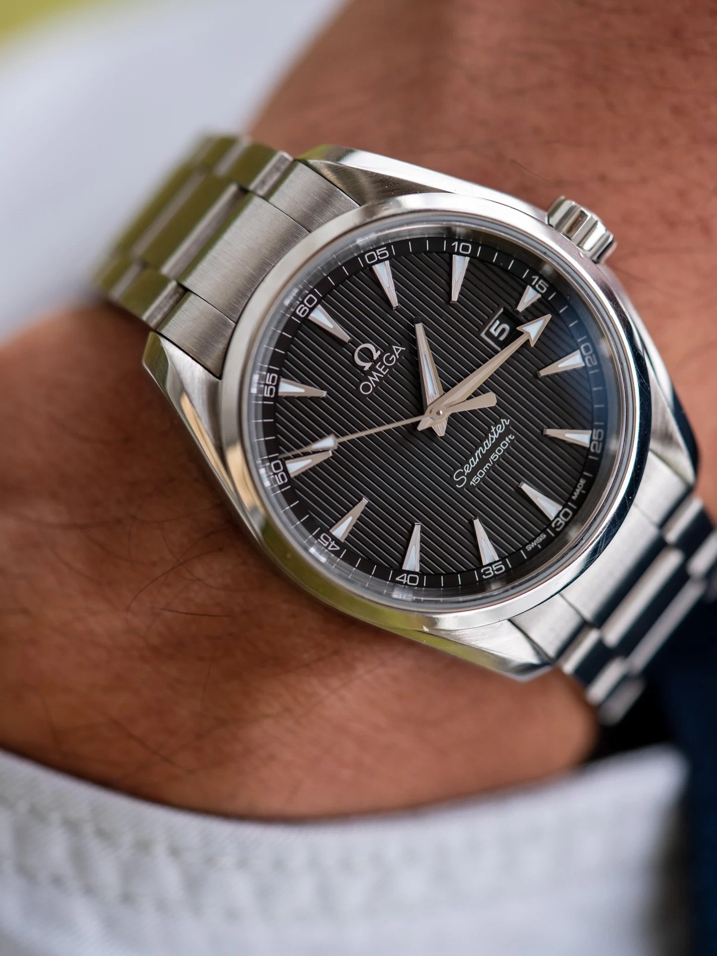Omega Aqua Terra Teak Dial Serviced and Under Warranty WatchCharts Marketplace