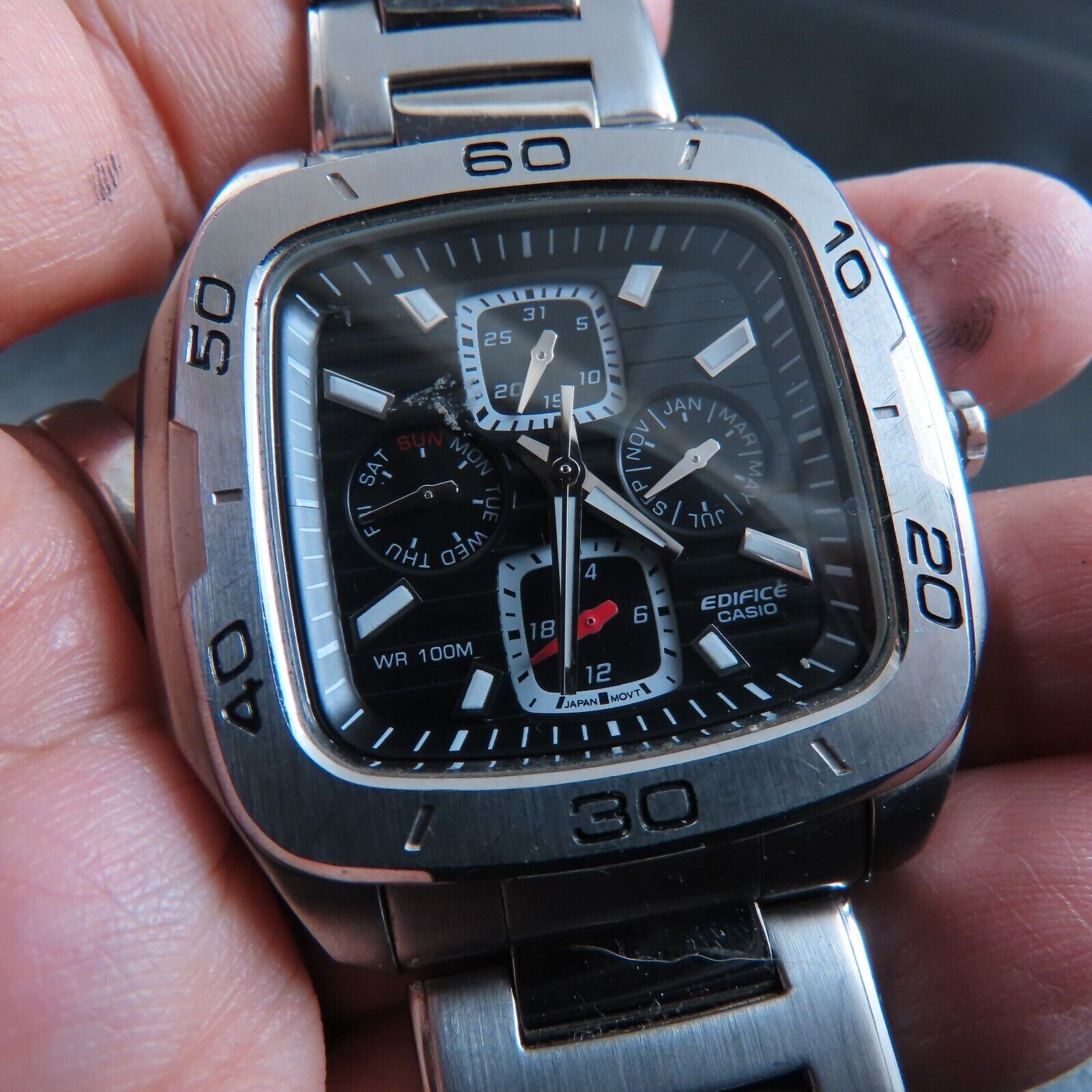 EF-323 Casio Edifice Daydate 24 Hours Month Quartz Men Watch