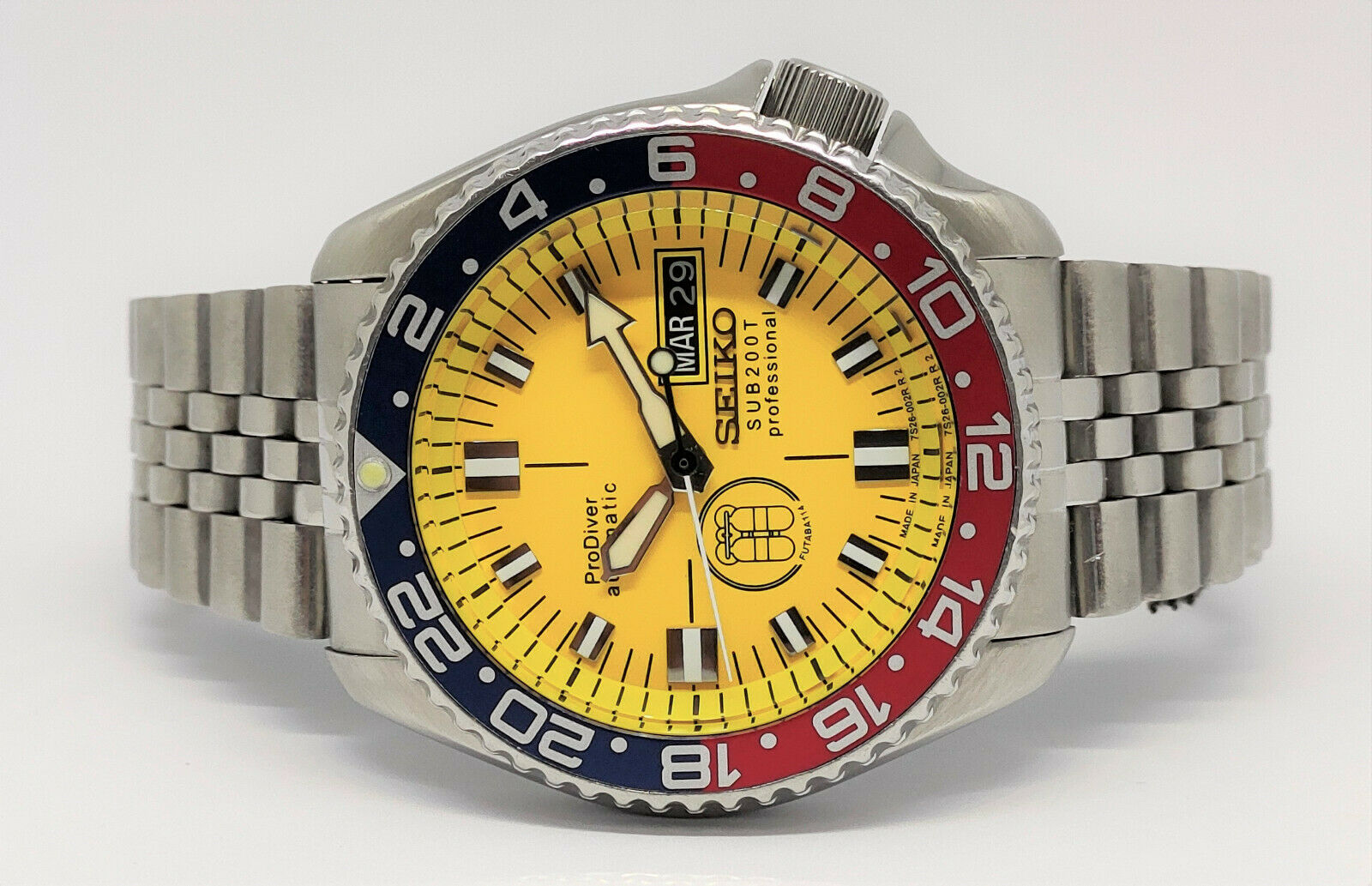SEIKO DIVER 7S26-0020 SKX007 YELLOW SUB200T PRODIVER MOD AUTOMATIC