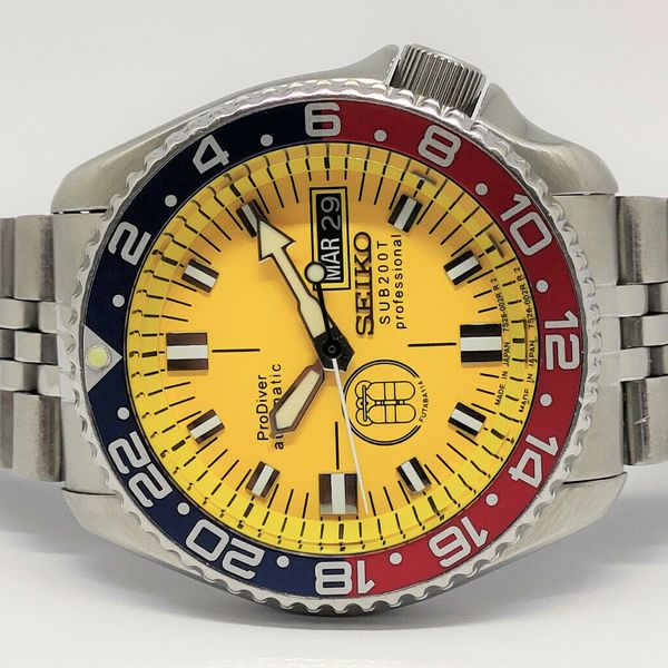 SEIKO DIVER 7S26-0020 SKX007 YELLOW SUB200T PRODIVER MOD AUTOMATIC