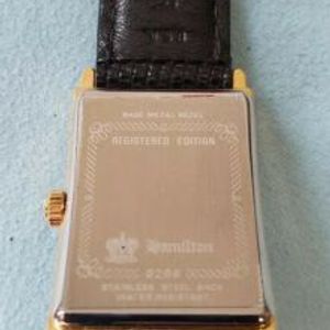 Men's Art Deco Hamilton 6268 Registered Edition Watch Black Lizard
