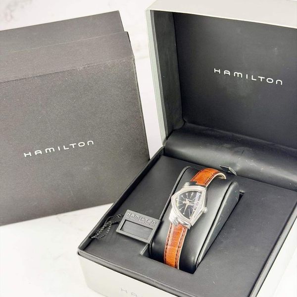 HAMILTON Watch Ventura Triangle Case Leather Brown Authentic From Japan ...