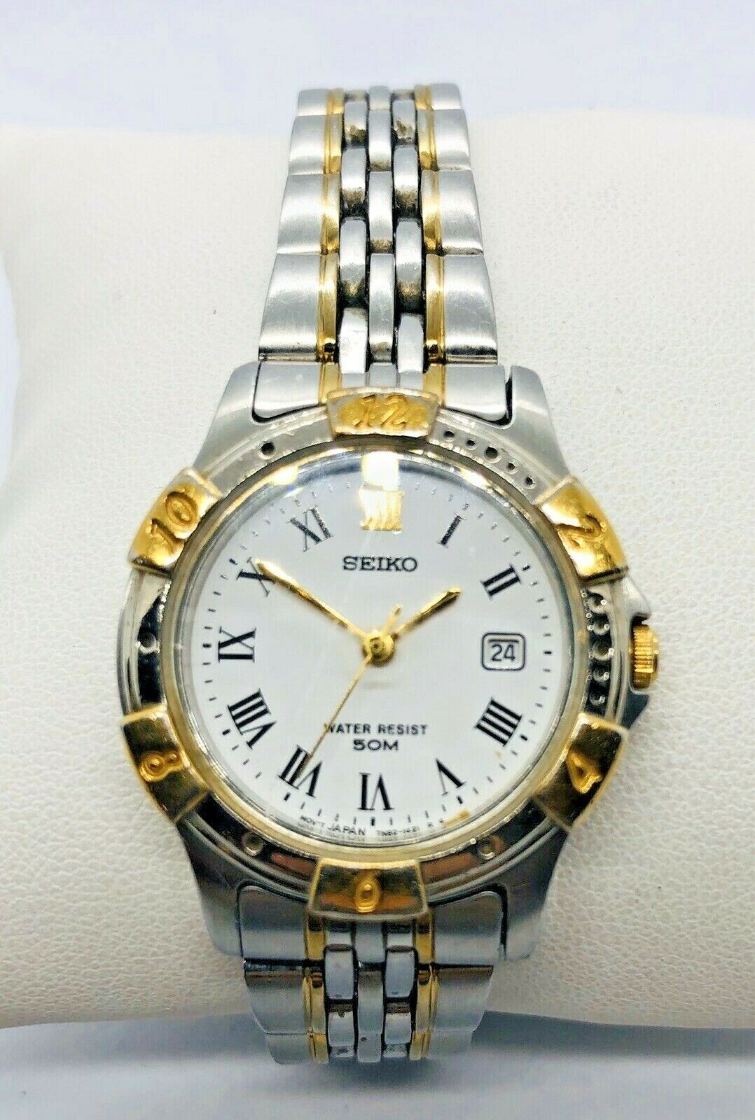 SEIKO 50M Date Vintage Two-tone 7N82-0610 1990s Ladies Watch Quartz |  WatchCharts