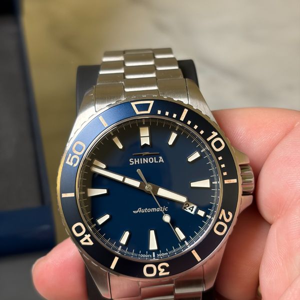 New Shinola Lake Michigan Monster 43MM Blue Dial Men's Watch ...