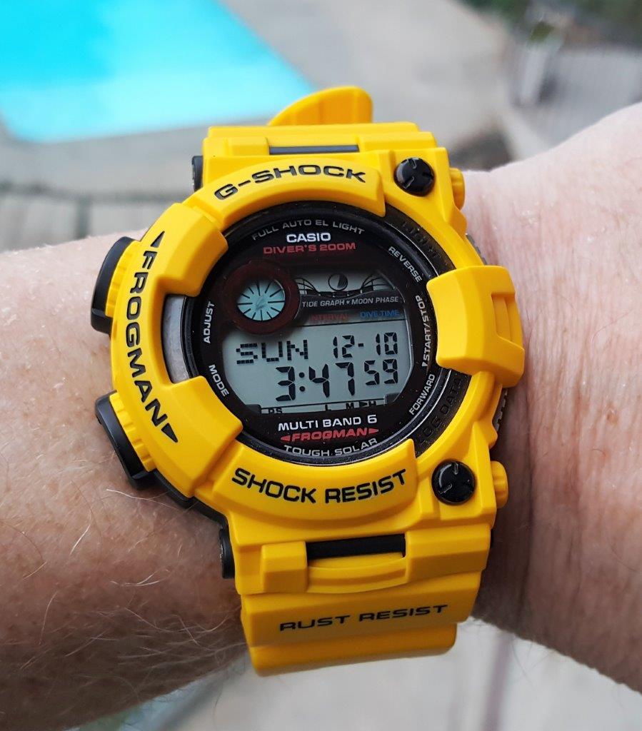 FS Casio G Shock Frogman GWF 1000 1JF Lightning Yellow Mod WatchCharts Marketplace