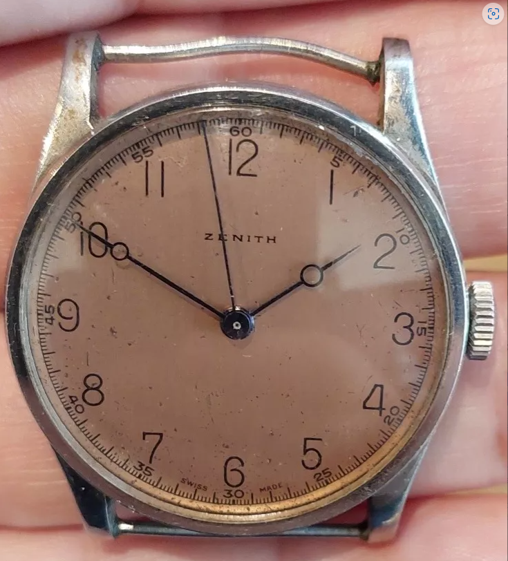 Montre De Poche Zenith G.S. Mk II Militaire Chronographe - Acier - Mécanique Manuel - Années 1920