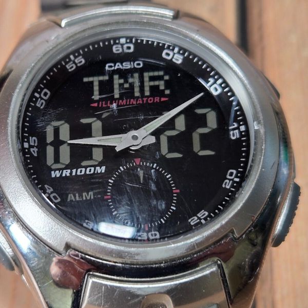 Vintage Casio Illuminator AQ-160 Multifunction Digital Analog Quartz ...