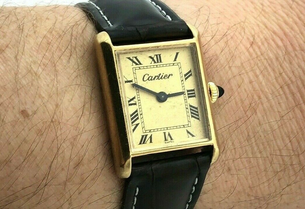 1970 s CARTIER TANK 18k Gold Electroplated NOS MEN S WATCH Wind Up MINT SERVICED WatchCharts