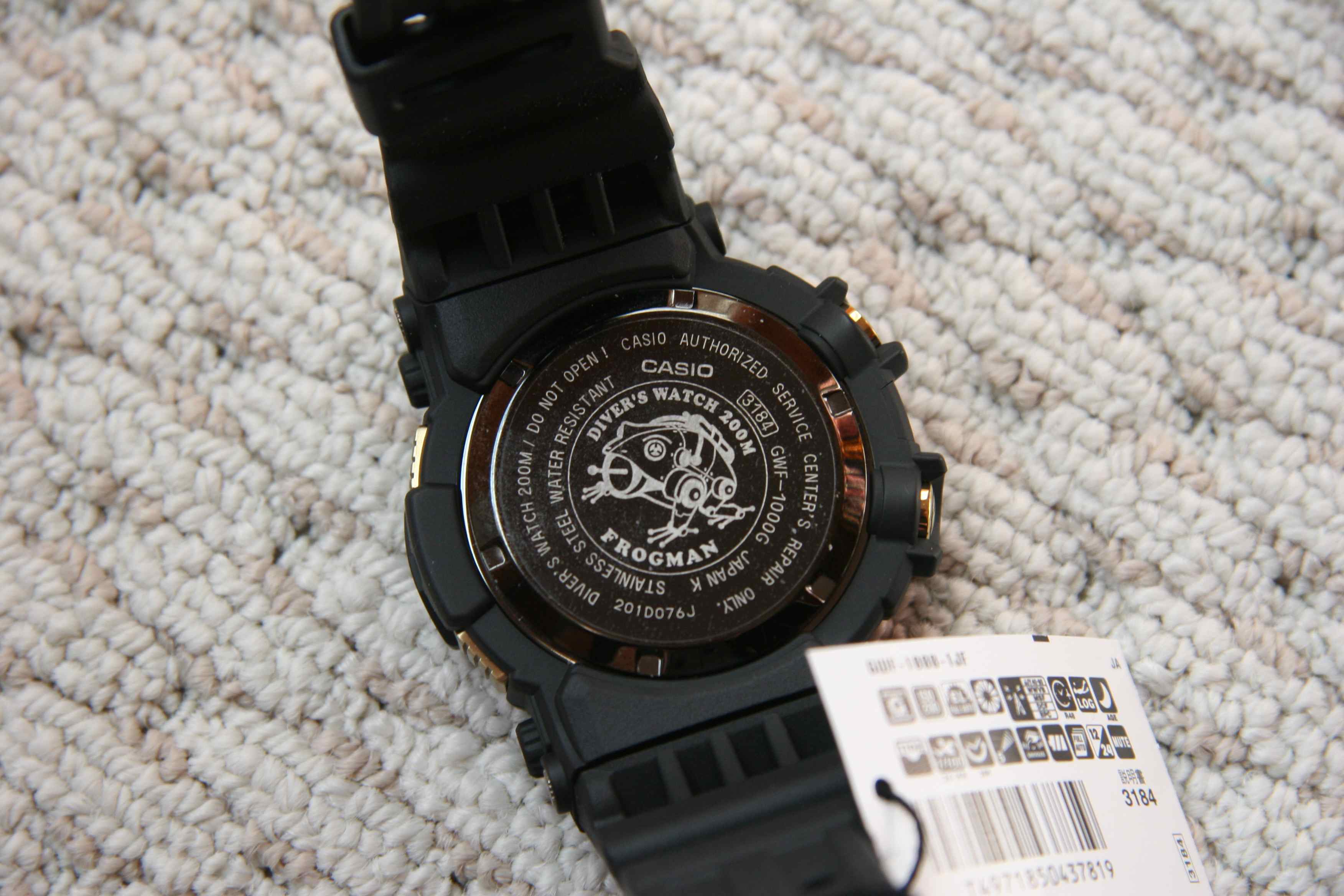 Casio G-SHOCK FROGMAN MULTIBAND 6 GWF-1000G-1JR.....gold hardware