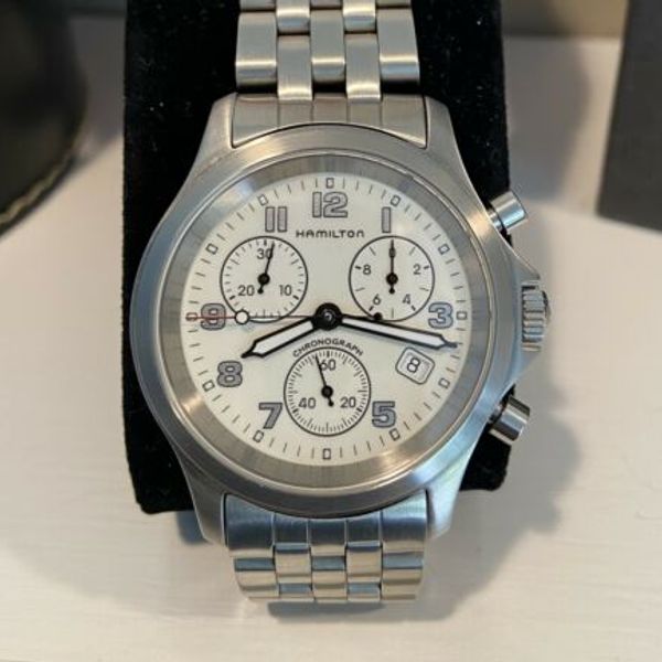 HAMILTON CHRONOGRAPH MEN’S WATCH 3832- SWISS MADE- Stainless Steel ...