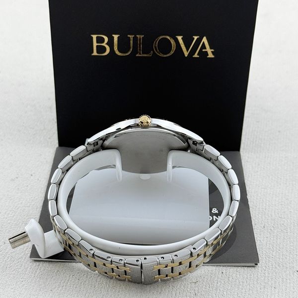 Bulova Men's Classic Diamond 98D130 Blue Dial Two-Tone Steel Quartz ...